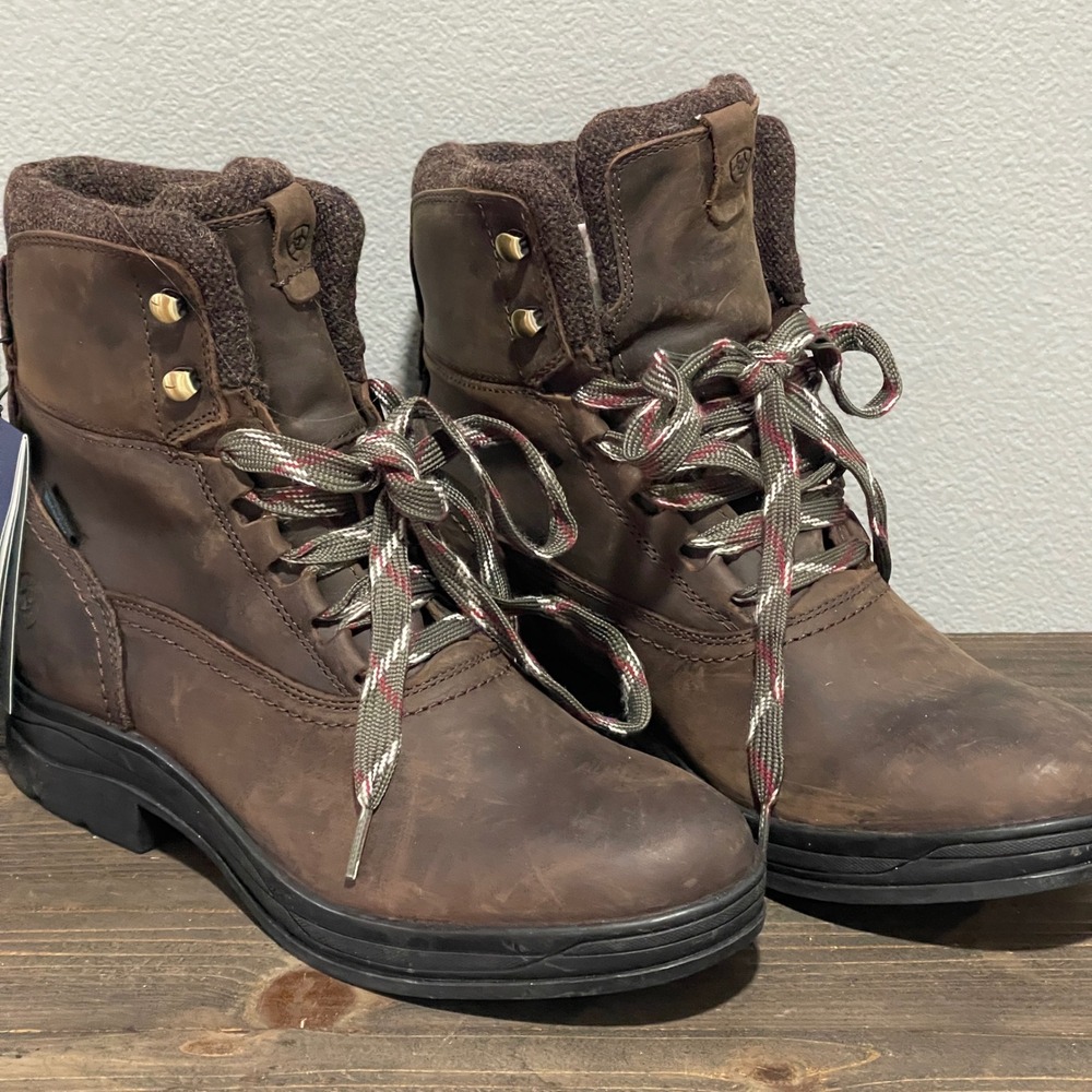 Ariat Harper H2O Women's Waterproof Leather Work‎ Boot Sz 9.5 Chocolate